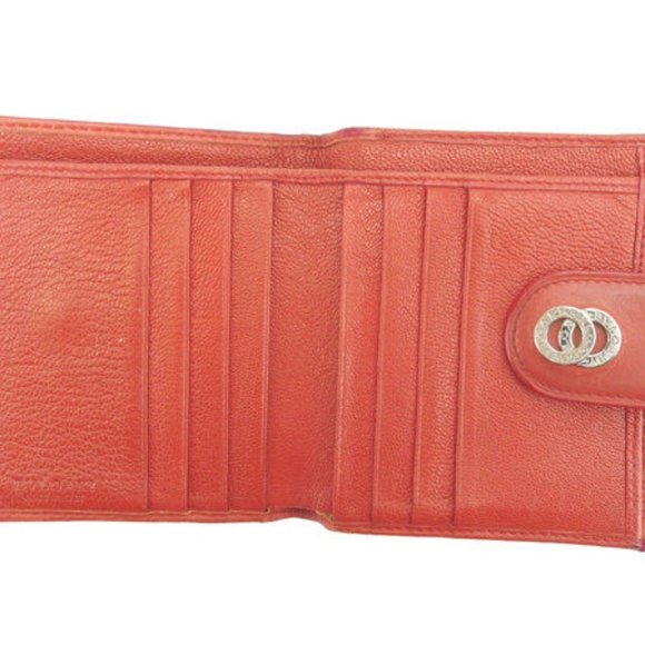 Bvlgari Wallet Purse Folding wallet Red Silver Woman Authentic Used Y4085 - Picture 5 of 6
